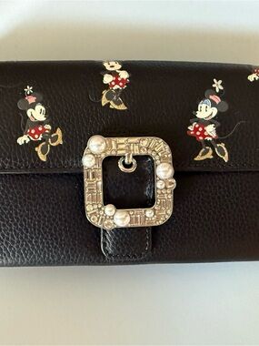 Disney kate spade Black Minnie Mouse Embellished Leather Clutch